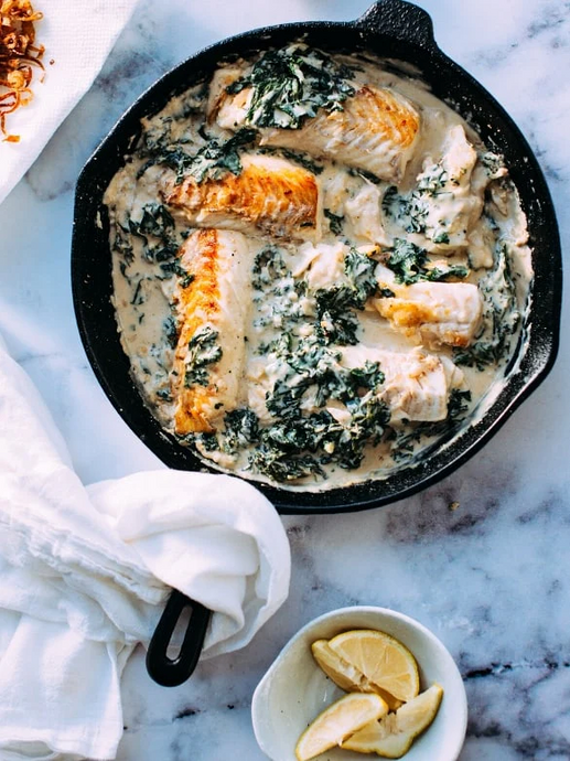 Creamy Pan Seared Salmon